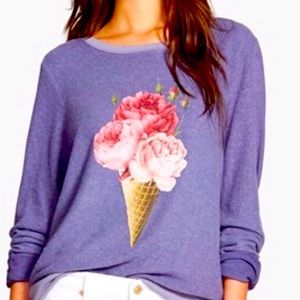 Wildfox icecream roses/bouquet sweater - size xs